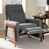 Baxton Studio Halstein Mid-century Modern Grey Upholstered Lounge Chair 143-8139